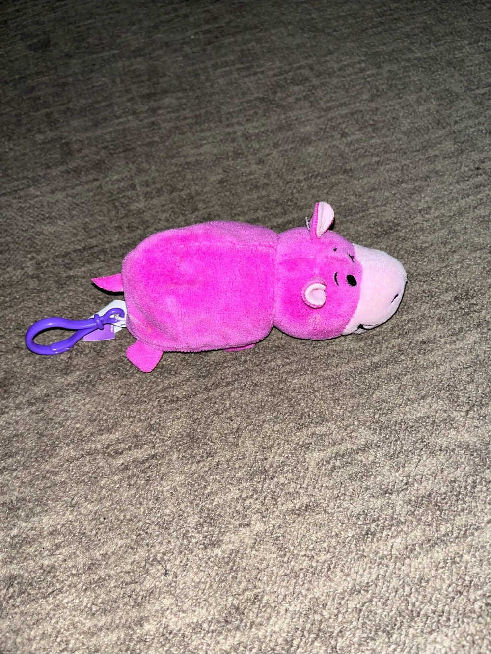 Plush Small Pet Clip-On Toy - Pink Hippo